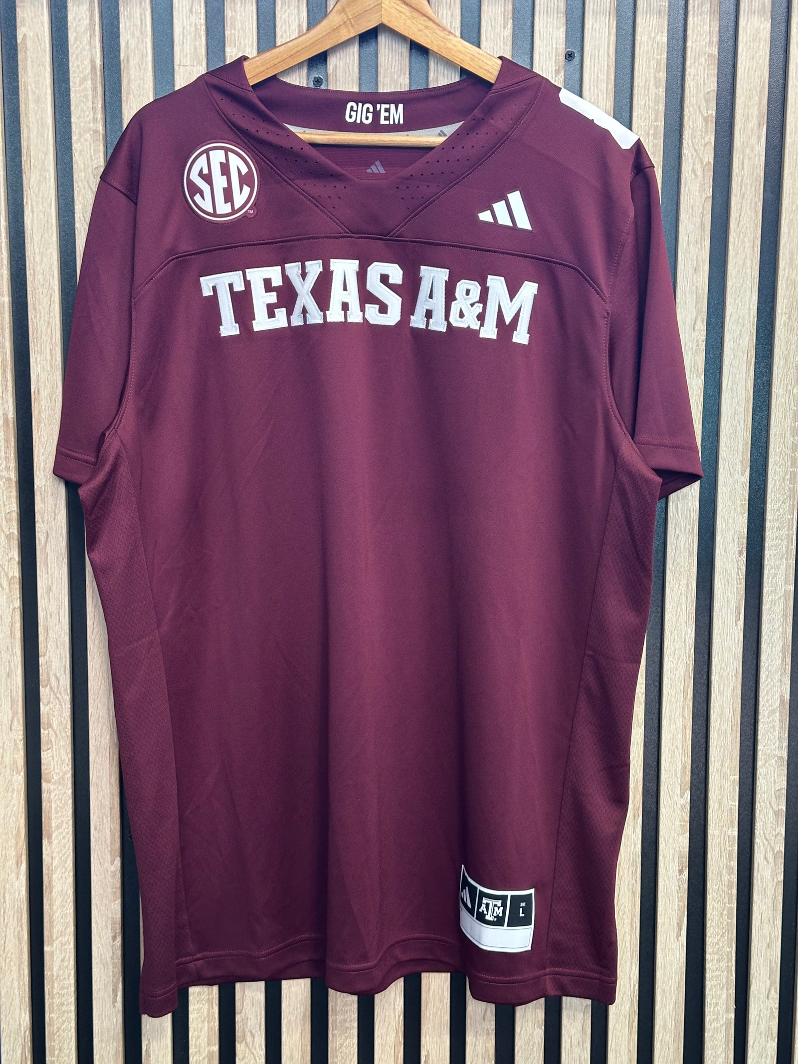 Adidas Texas A&M jersey bordeaux - L - vue avant