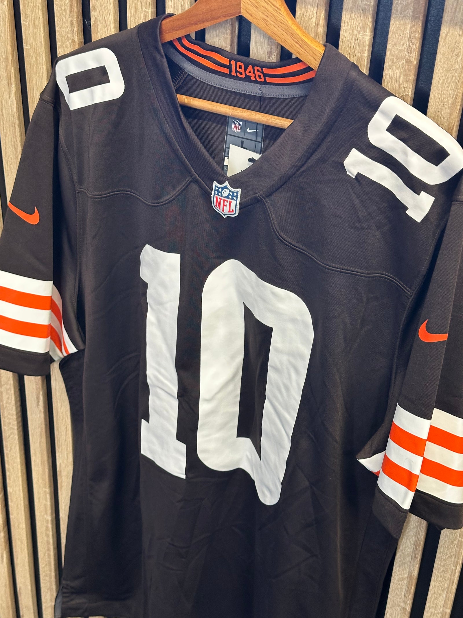 Nike Cleveland Browns Judkins n°10 marron foncé - L - détail avant