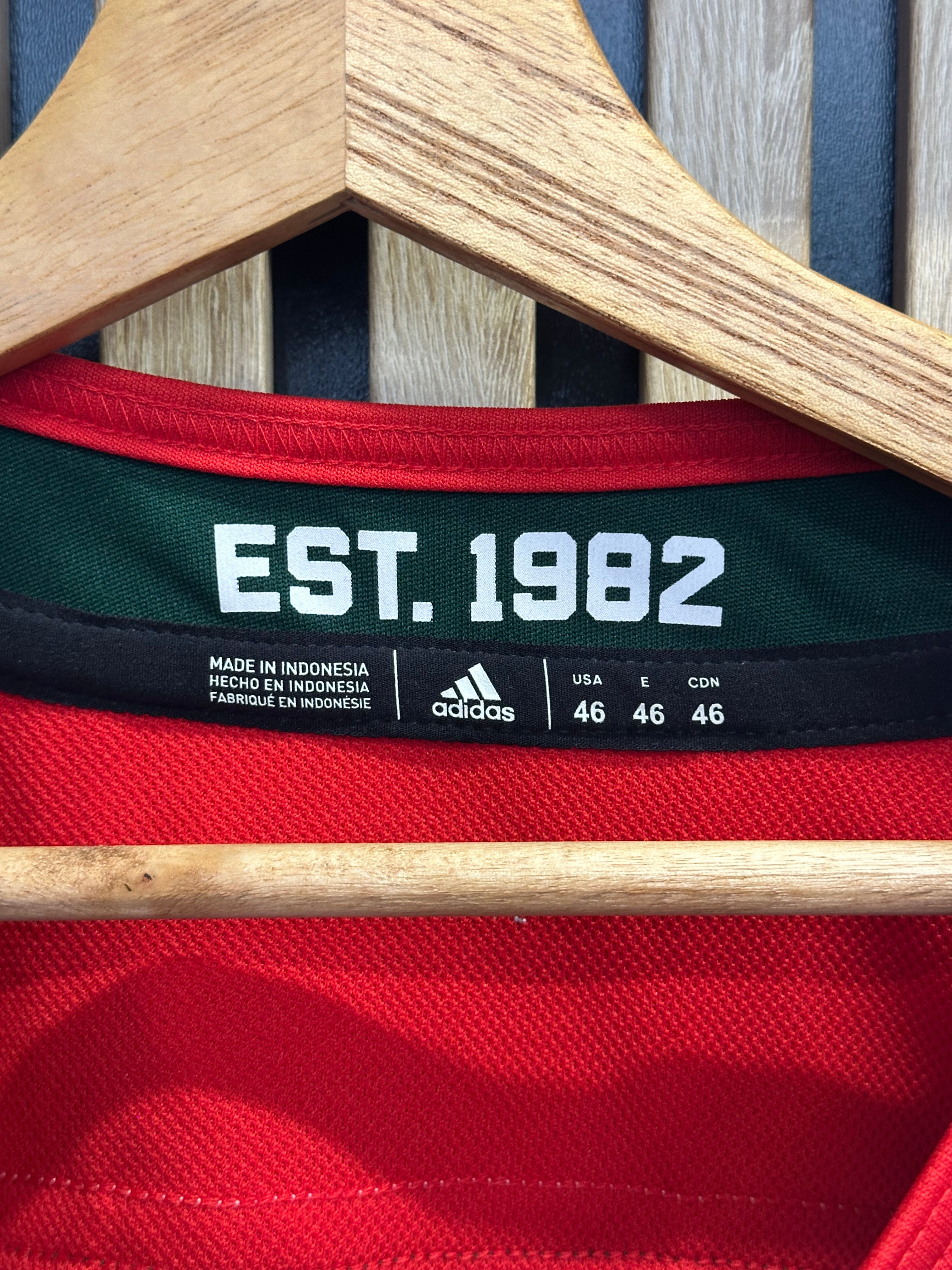 Adidas New Jersey Devils blanc, rouge et vert - étiquette de taille