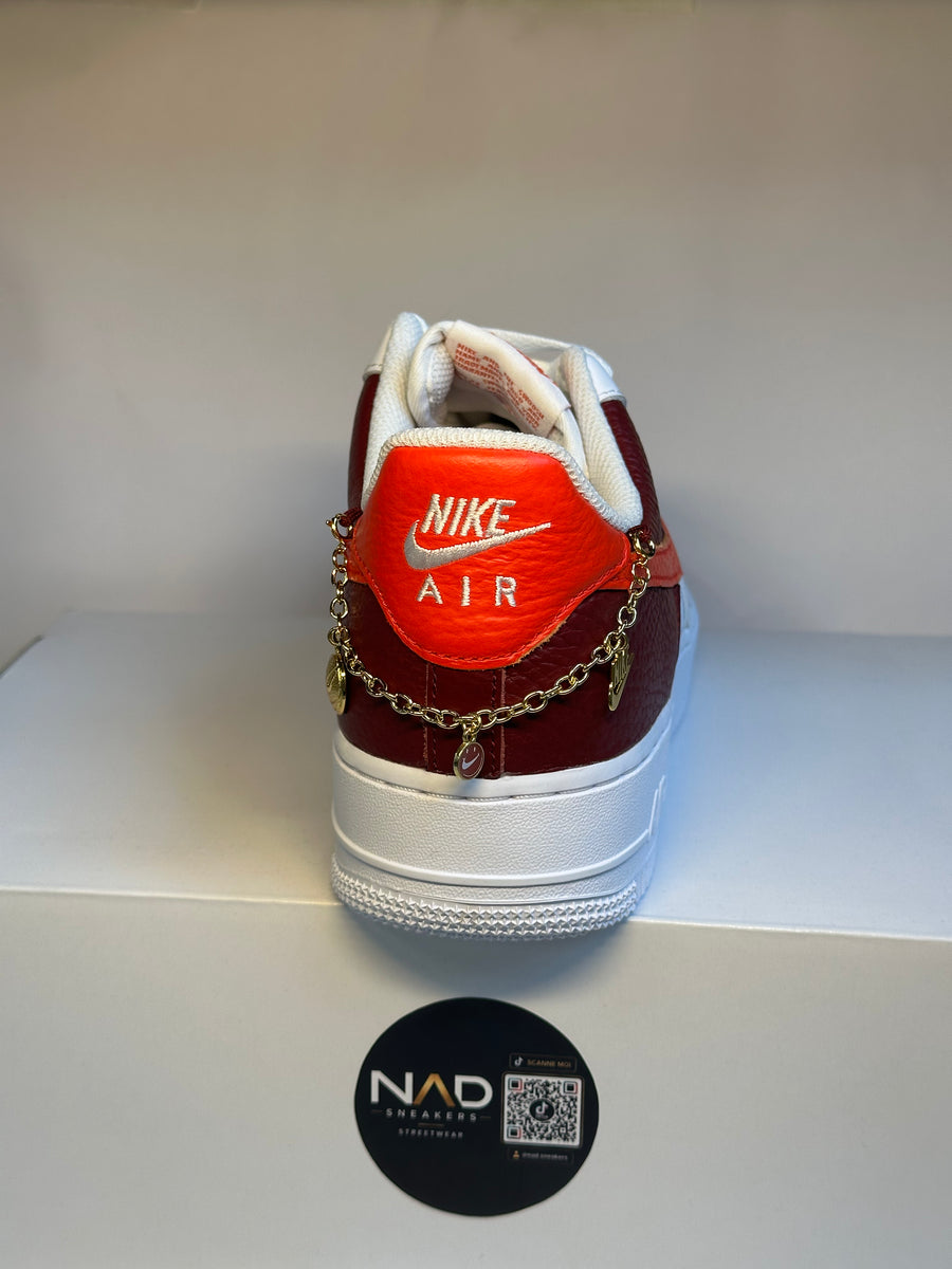 Nike Air Force 1 Low blanche, rouge et bordeaux 3