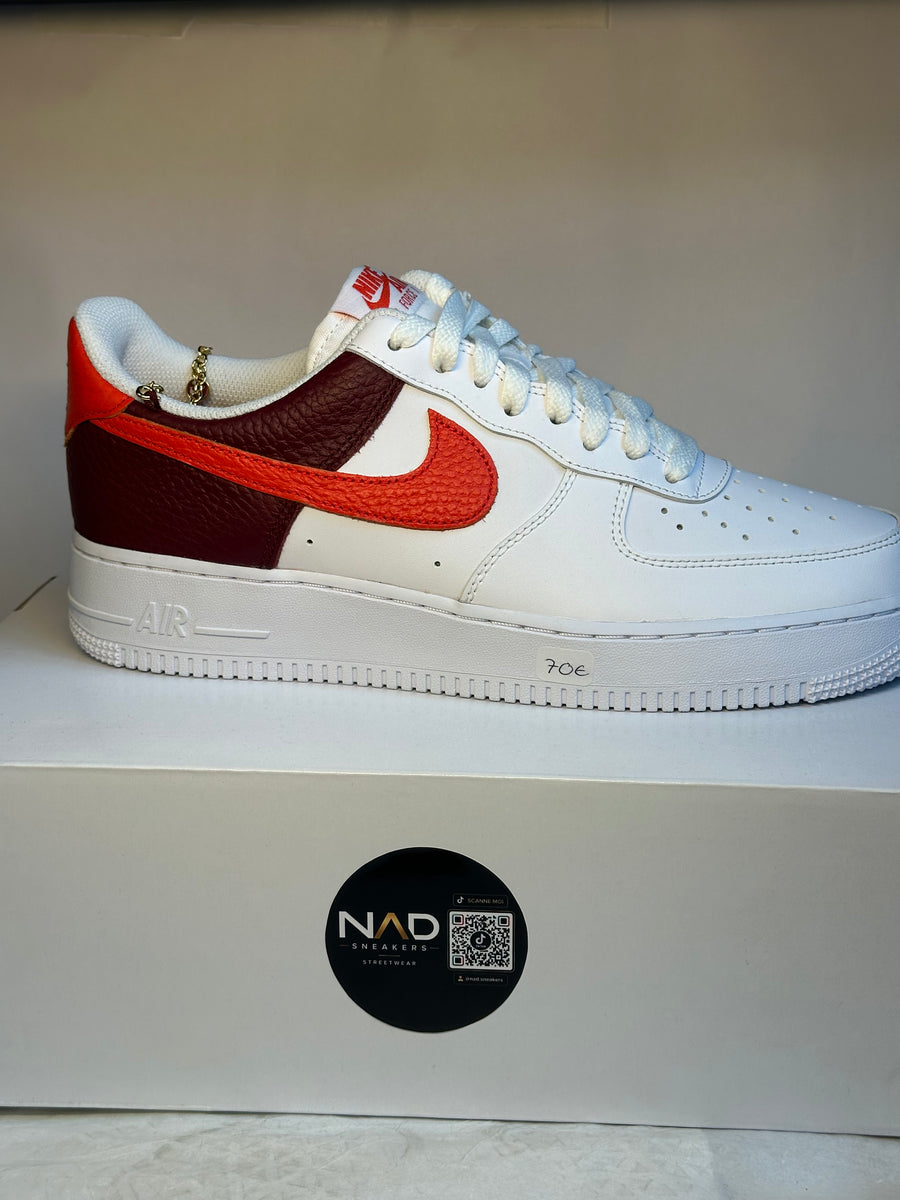 Nike Air Force 1 Low blanche, rouge et bordeaux 1