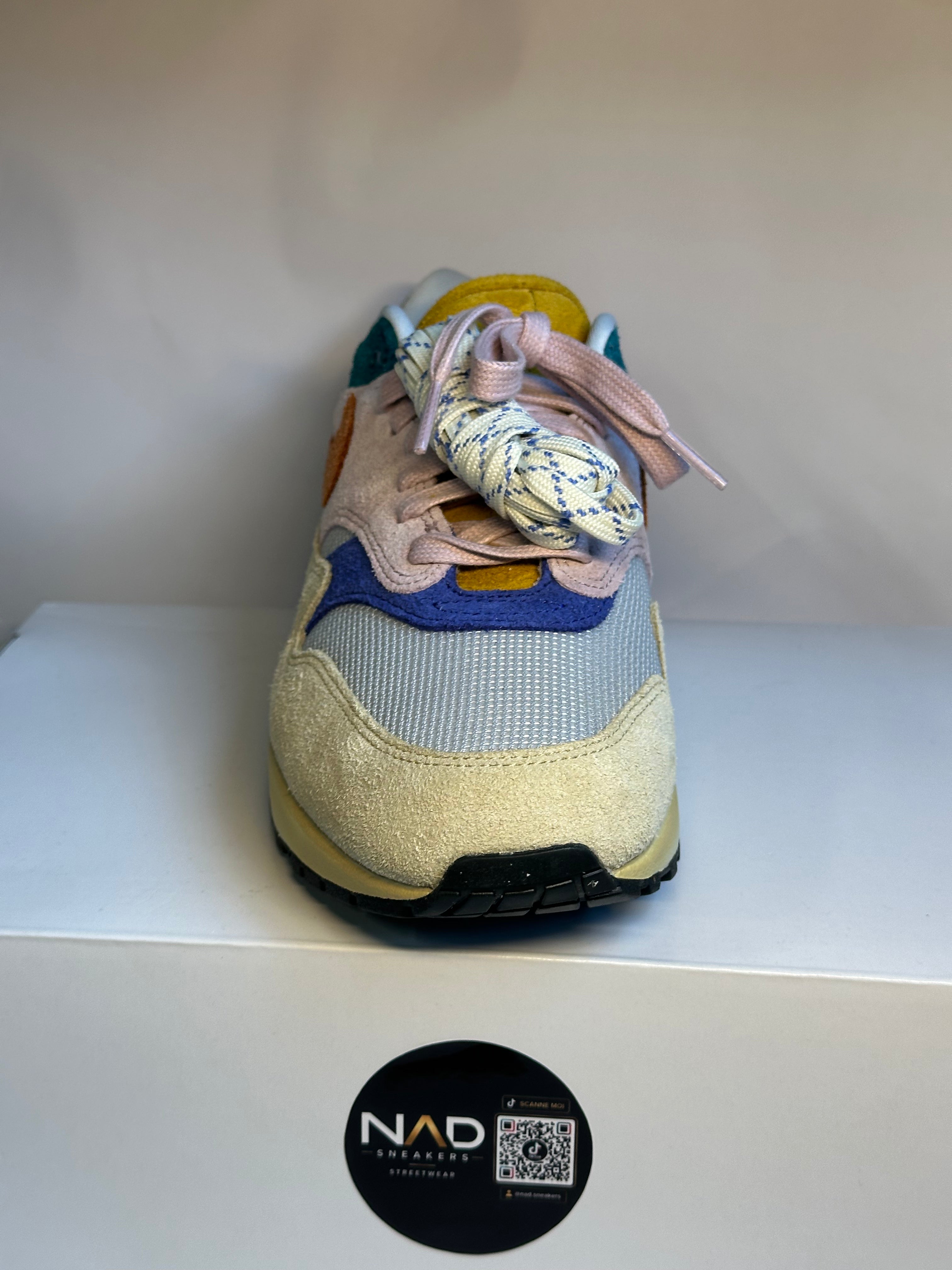 Nike Air Max 1 rose, crème et multicolore - vue 4