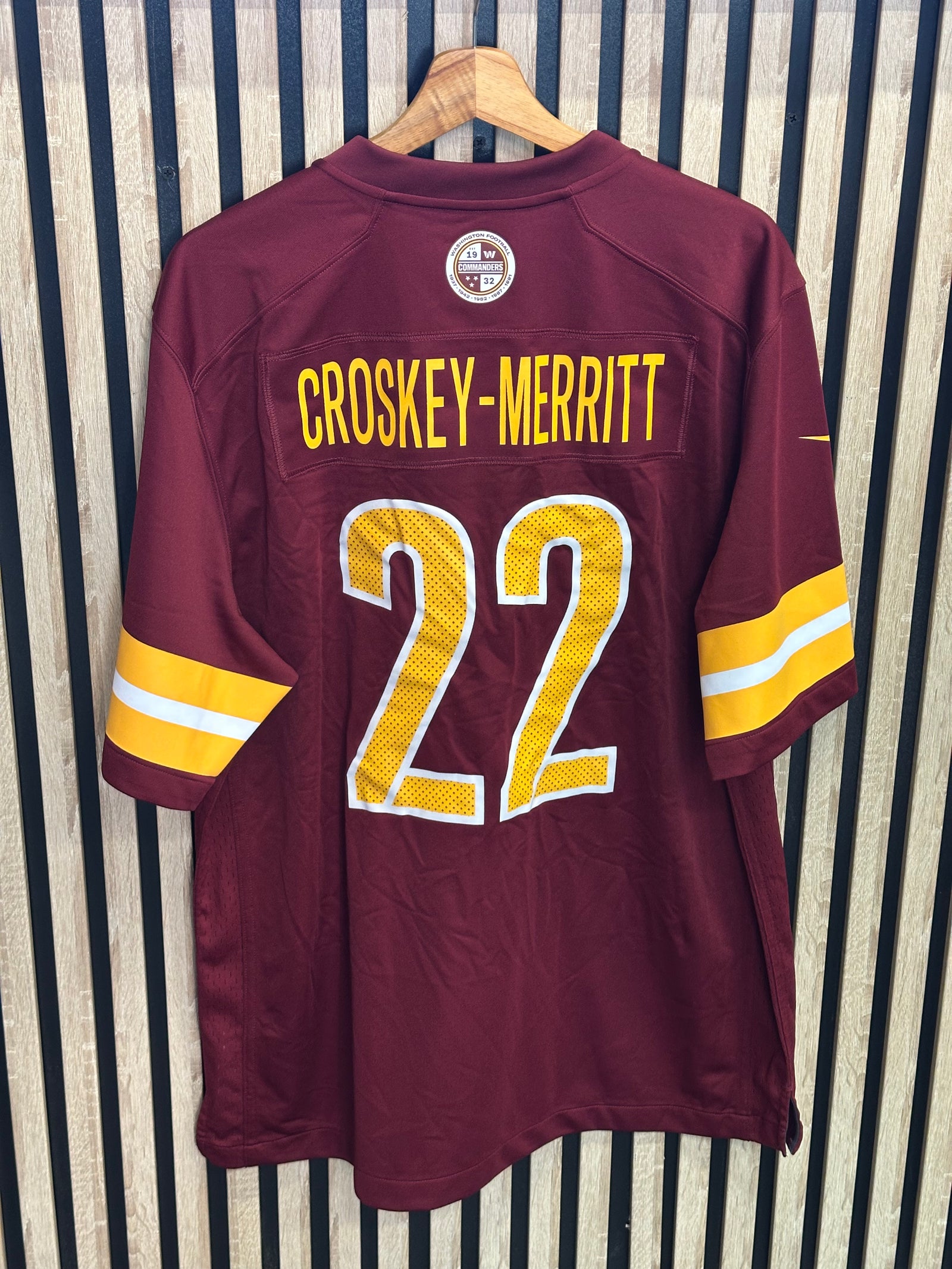 Nike Washington Commanders Croskey-Merritt n°22 bordeaux - L - vue arrière
